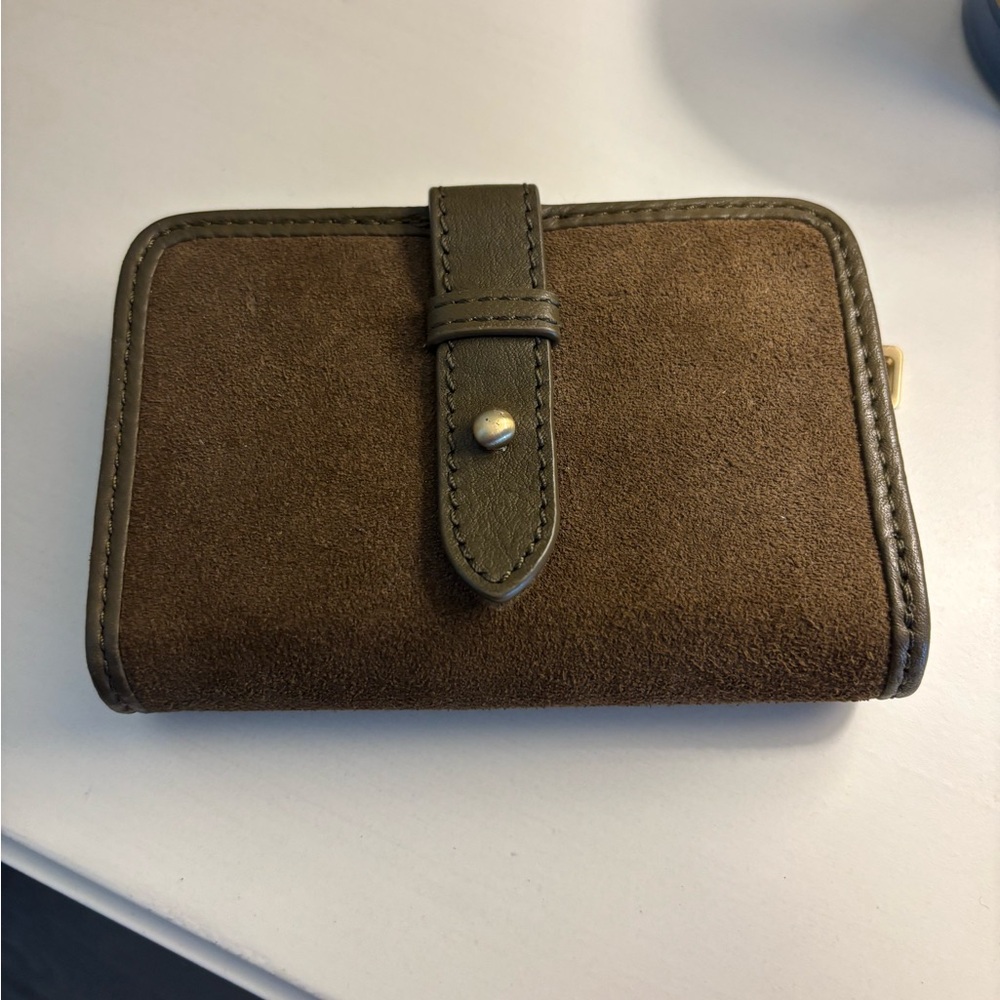 Spartina 449 Brown and Olive Green Suede Wallet